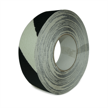 Sklisikker tape som lyser i mørket 50 mm x 18m Etterlysende/sort