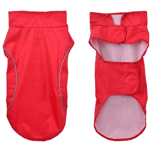 Vidaxl Hunde Regnfrakk Med Refleksstrimler Polyester Rød Xxs