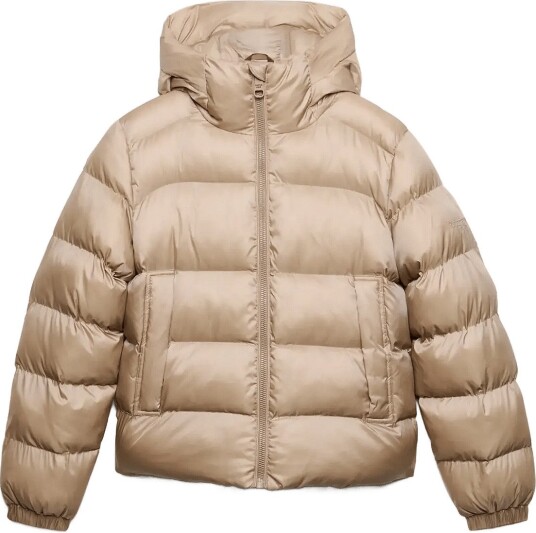 Superdry Hooded Shine Puffer Jacket MUSHROOM BEIGE 16