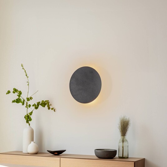 TK Lighting Lunia New vegglampe svart Ø 20 cm