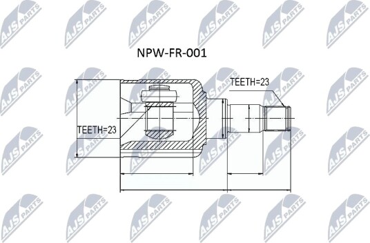 Nty Drivknute drivaksel NTY NPW FR 001