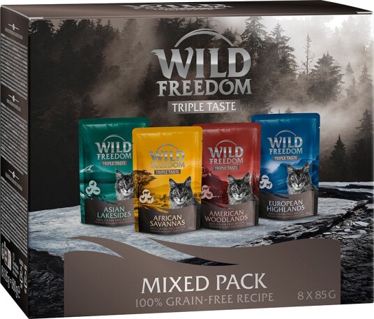 Wild Freedom våtfôr Triple Taste Mix pakke 4 varianter 8 x 85 g