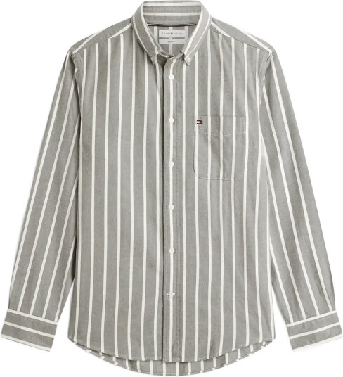 Tommy Hilfiger Flannel Stripe Rf Shirt Green L