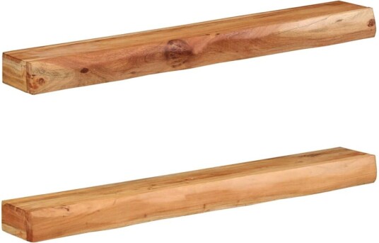 Vegghyller 2 stk 100x17x8 cm heltre akasie