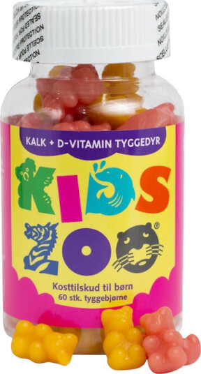 Kids Zoo Kalk + D Gummidyr 60 stk Vitaminpiller Kids Zoo Kalk + D Gummidyr 60 stk Vitaminpiller