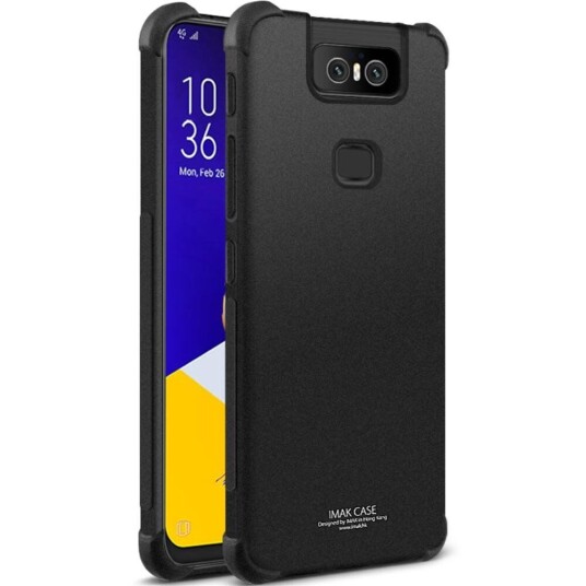 IMAK Asus Zenfone 6 (ZS630KL) IMAK Fleksibel Deksel -og Skjermbeskytter - Mat Svart
