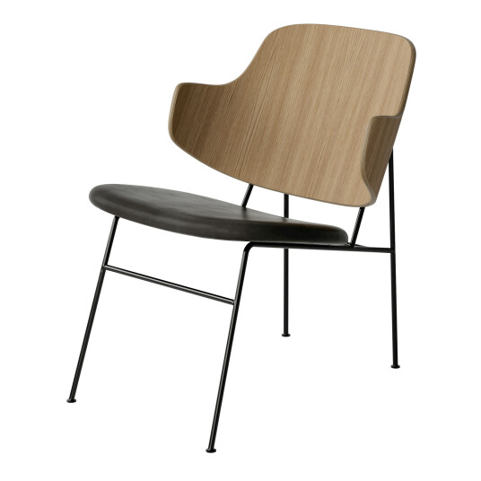 Audo Copenhagen The Penguin Lounge Chair Upholstered Seat Black Steel / Natural Oak / Dakar 0842