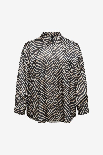 Vero Moda Curve Skjorte vmcVina Sonya LS Shirt Wvn GA Cur Svart