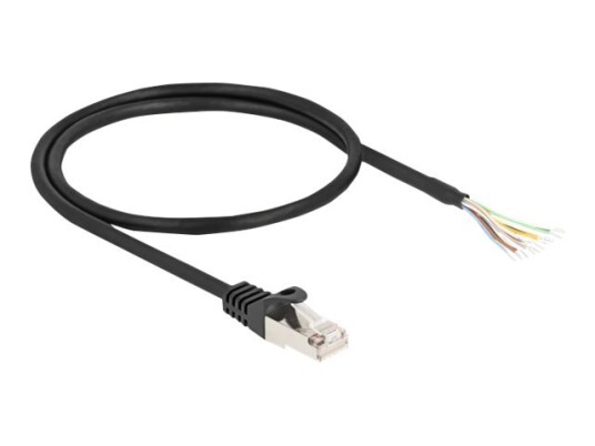 Delock - Nettverkskabel - Rj-50 (Hann) Til Uisolert Tråd - 50 Cm - S/Ftp - Formstøpt Uten Hindringer - Svart
