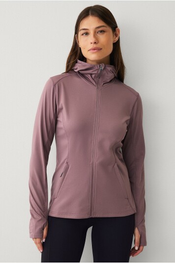 Áhkká Hettegenser Power Fleece FZ Hoodie Lilla