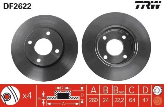 Bremseskive TRW DF2622