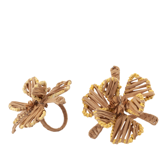 Flower serviettringer 2 pk natur