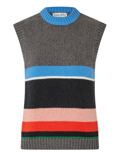 STINE GOYA 2421 Chunky Cotton Wool, Crewneck V - Multi/patterned - XS STINE GOYA 2421 Chunky Cotton Wool, Crewneck V - Multi/patterned - XS