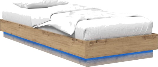 Sengestativ med LED Artisan eik 80 x 200 cm Konstruert tre Sengestativ med LED Artisan eik 80 x 200 cm Konstruert tre