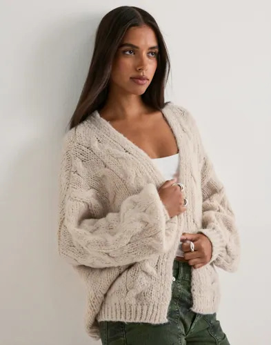 Vero Moda Beige Vmmaybe Ls Open Cable Cardigan Noos