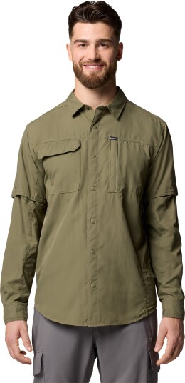 Columbia Men's Skien Valley Long Sleeve Shirt Stone Green L