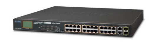 PLANET 24P SWITCH 10/100TX 802.3AT POE+2P GB TP/SFP LCD POE IN CPNT