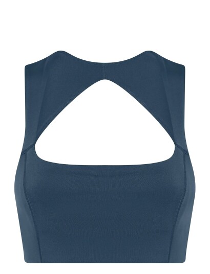 Girlfriend Collective Natalie Seamed Bra Blue L