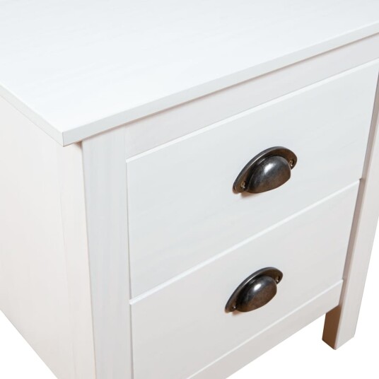 vidaXL Nattbord Hill hvit 46x35x49,5 cm heltre furu