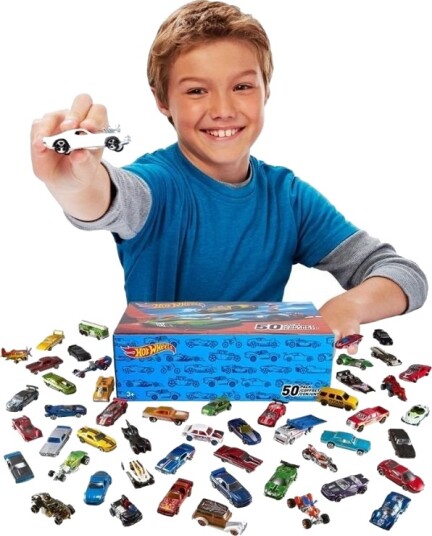 Hot Wheels stort sett med 50 metallbiler Hot Wheels stort sett med 50 metallbiler