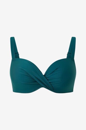 Zizzi Bikini BH Stina Cup Bra Solid Grønn