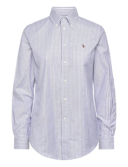 Polo Ralph Lauren Stretch Slim Fit Striped Oxford Shirt Blue 32