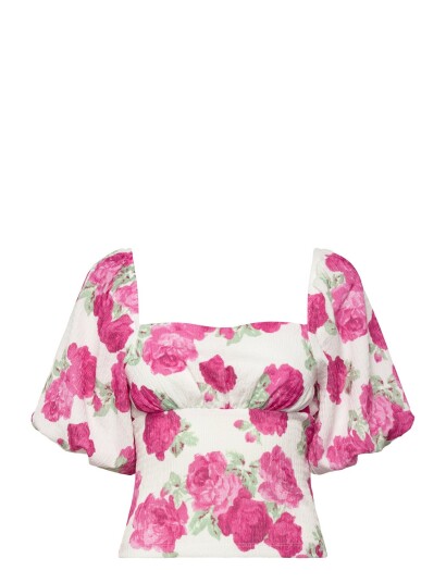 Bubbleroom Volume Sleeve Top Pink S Bubbleroom Volume Sleeve Top Pink S