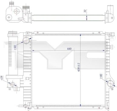 TYC 703 0009 R Radiator motorkjøling TYC 703 0009 R Radiator motorkjøling