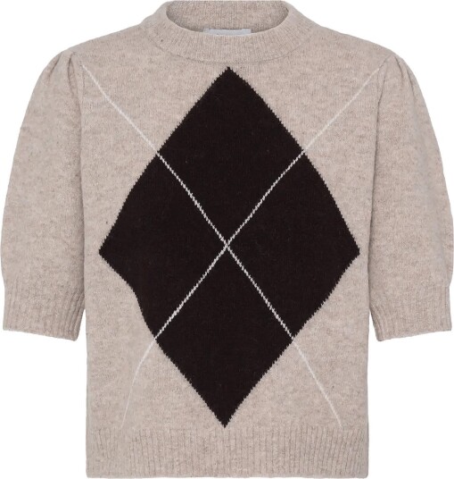 b.young Byosmilla Ss Jumper   HUMUS MEL. ARGYLE   XL