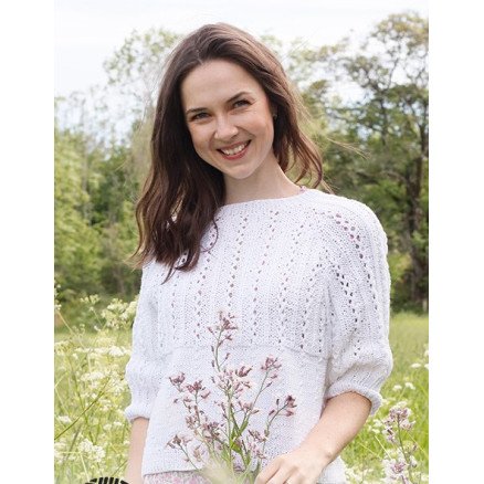 Lost in Summer Sweater by DROPS Design Genser Strikkeoppskrift str S XXXL