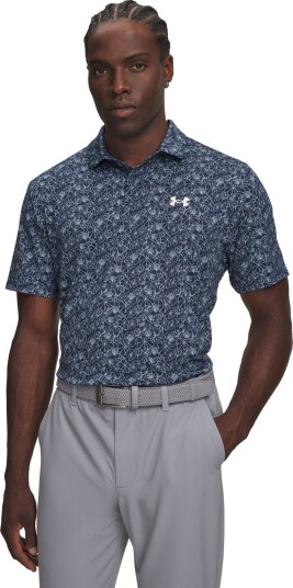 Under Armour Matchplay Printed Blå Golf pologenser herre Navy (Academy 408) Small Under Armour Matchplay Printed Blå Golf pologenser herre Navy (Academy 408) Small