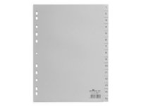 Durable 652410, Numerisk faneindeks, Polypropylen (PP), Grå, Portrett, A4, 230 mm
