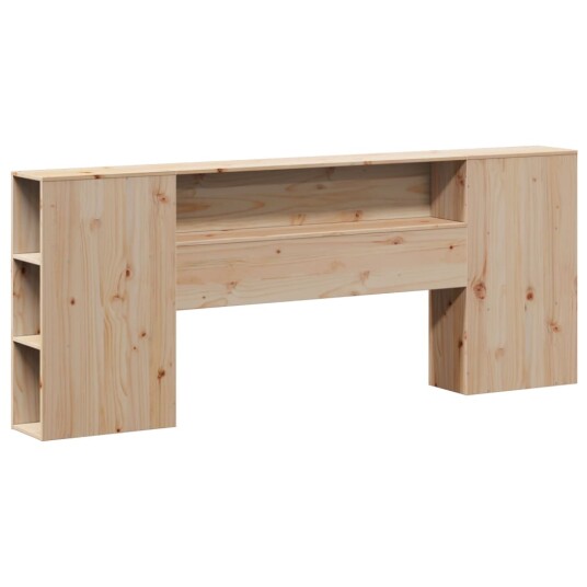 Seng med bokhylle uten madrass 180x200 cm heltre furu 3321858