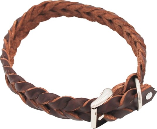 Heim Flettet Skinnhalsbånd Brun 28–35 cm