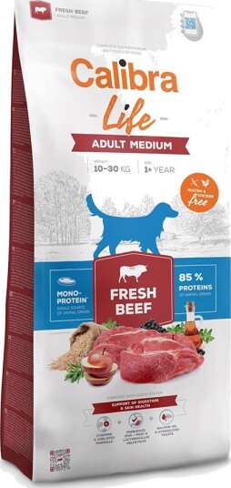 Calibra Tørrfôr Adult Life Medium Breed Med Ferskt Storfekjøtt 2 X 12 kg
