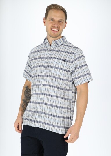 Seaside Coos Bay Shirt White Blue Check L Kortarmede Skjorter Seaside Coos Bay Shirt White Blue Check L Kortarmede Skjorter
