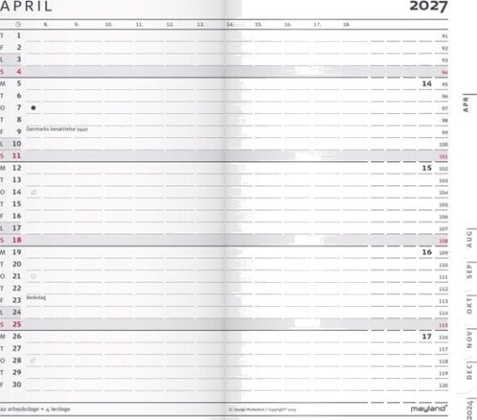 Mayland Index Planner mini mrkegr PP plast 2027