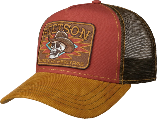 Stetson Cowboy Skull Trucker Cap Cognac OSFA