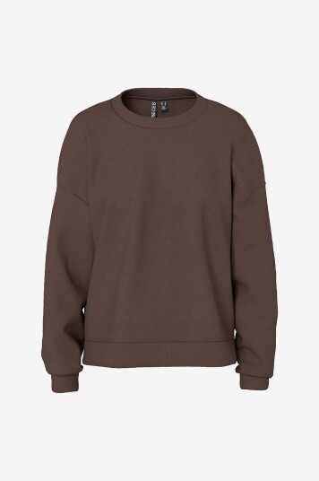 Pieces Collegegenser pcChilli LS Loose Sweat Brun