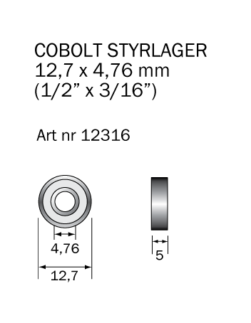 Cobolt 12316 Kulelager 12,7 x 4,76 mm Maskintilbehør & forbruk