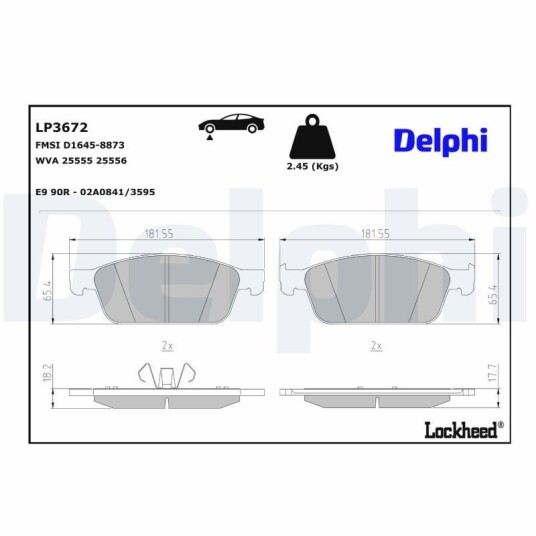 Bremseklosser DELPHI LP3672