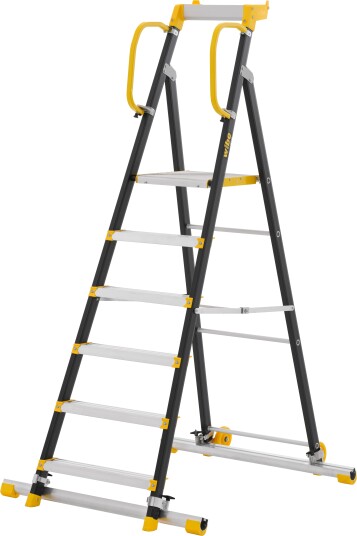 W.steps 200P W 200P-6 SF2 Trappestige med trinnfot, 1450 mm, Stiger & stillaser