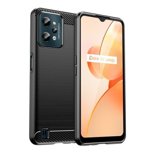 Hurtel Carbon Case for Realme C31 Flexible Silicone Carbon Cover Black