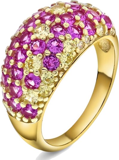 Pan Jewelry Shine ring i 925 forgylt sølv størrelse Shine ring i sølv med zirkonia Str. 54