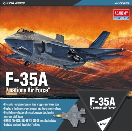 Academy 1/72 F-35A "7 Nations Airforce" (Norske dekaler)