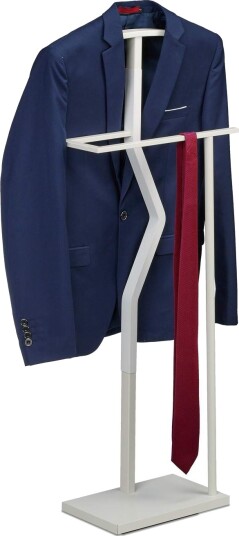 White Valet Suit Stand – Elegant Soverom Clothing Organizer White Valet Suit Stand – Elegant Soverom Clothing Organizer