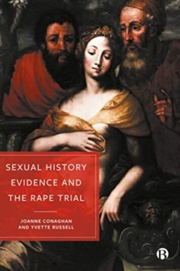 Sexual History Evidence And The Rape Trial Av Joanne (University Of Bristol) Conaghan, Yvette (University Of Bristol) Russell