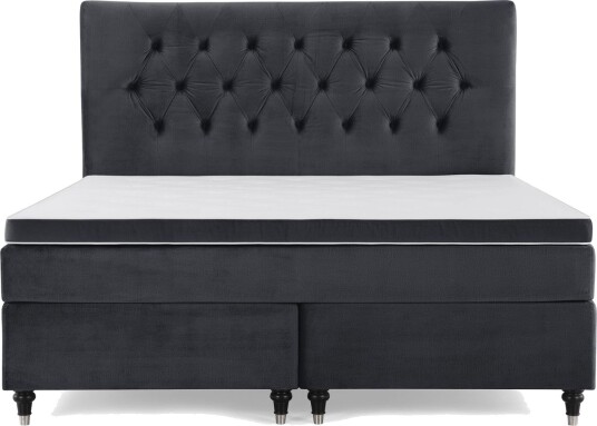 Royal Velvet Kontinentalseng 180x200 cm Svart Fløyel/Dreide Ben