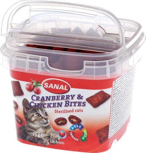Sanal Kattemat Cranberry & Kylling Biter 75 g Sanal Kattemat Cranberry & Kylling Biter 75 g