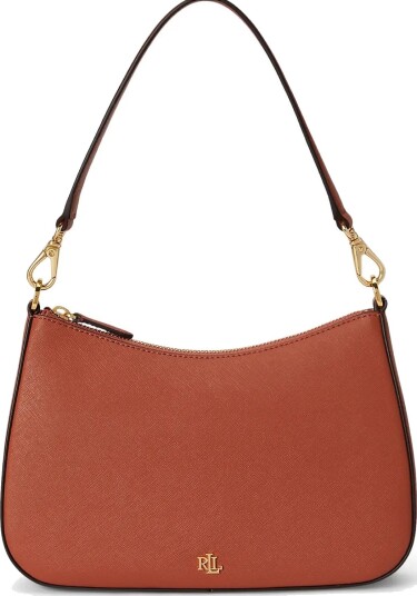 Lauren Ralph Lauren Crosshatch Leather Medium Danni Bag Orange ONE SIZE
